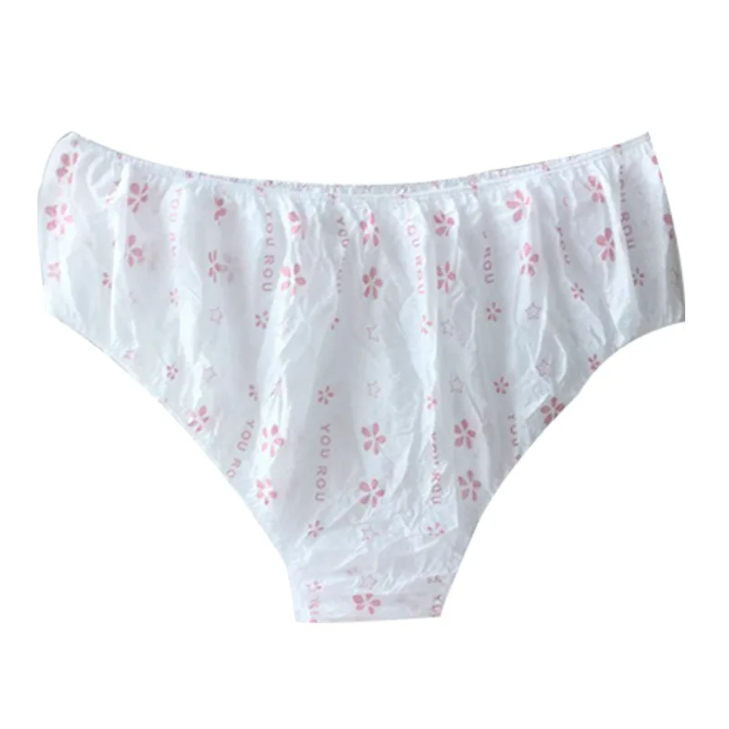 Roupa Interior de Algodão Descartável Feminino Viajando Pós-parto Pantiesnon-tecida Cuecas Partes Íntimas 50 Peças