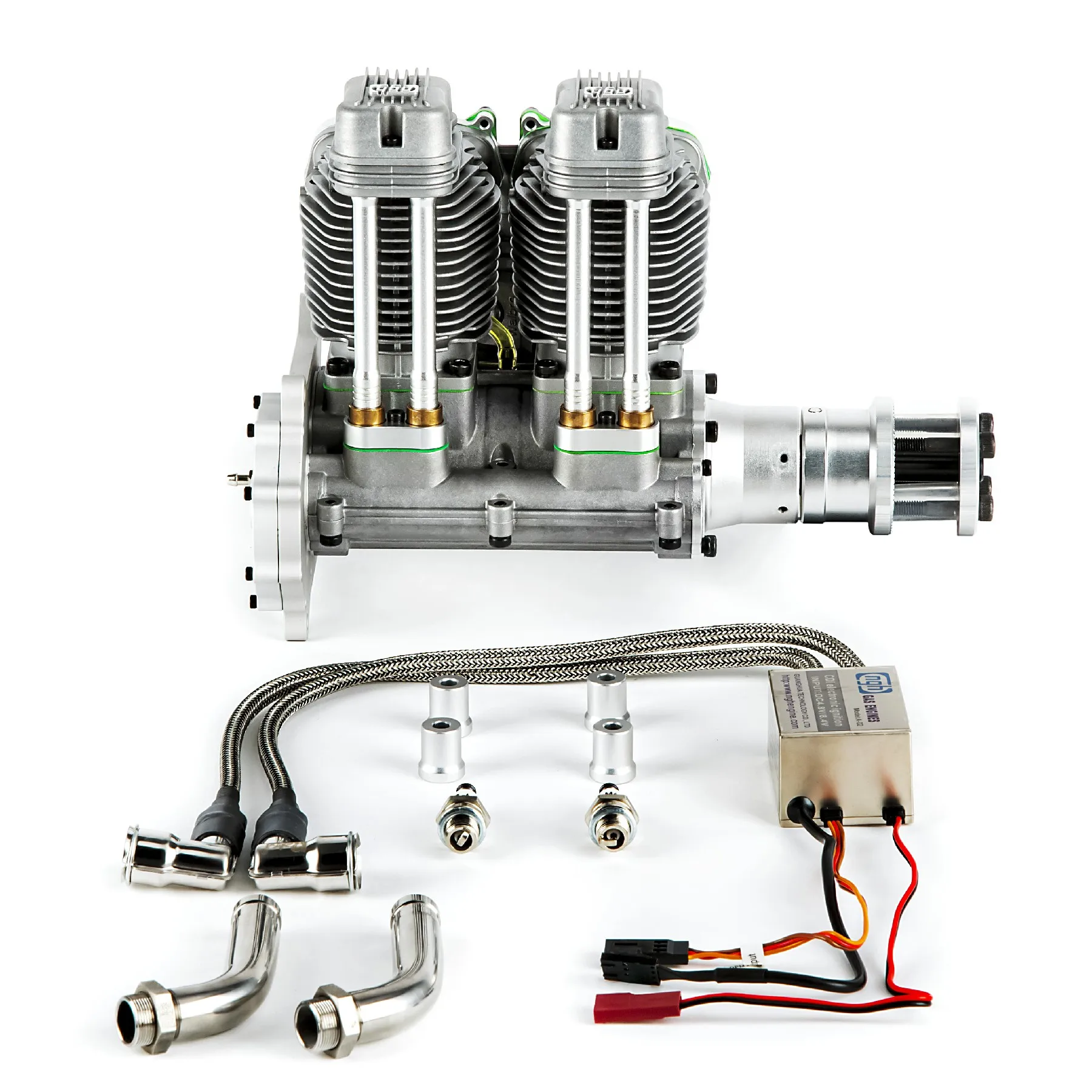 NGH GF60i2 60cc moteur à essence 4 temps, double cylindre opposé horizontalement pour une puissance ultra-lisse dans l'avion RC et l'UAV