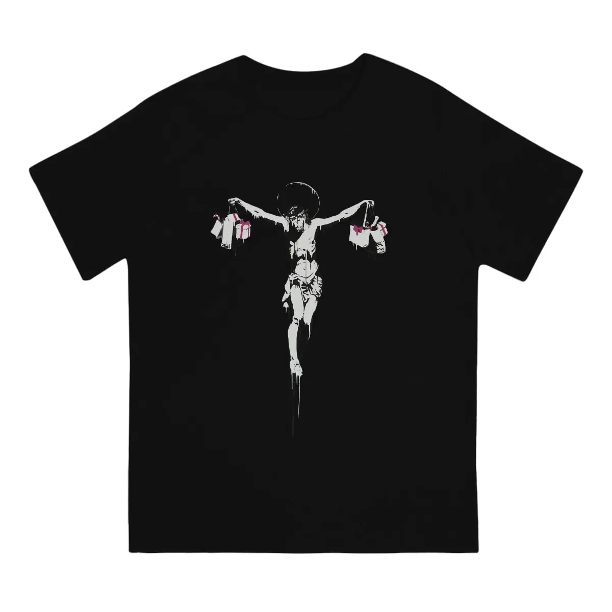 Banksy Street Graffiti Artist Man TShirt Jesus  Individuality T Shirt Harajuku Streetwear New Trend