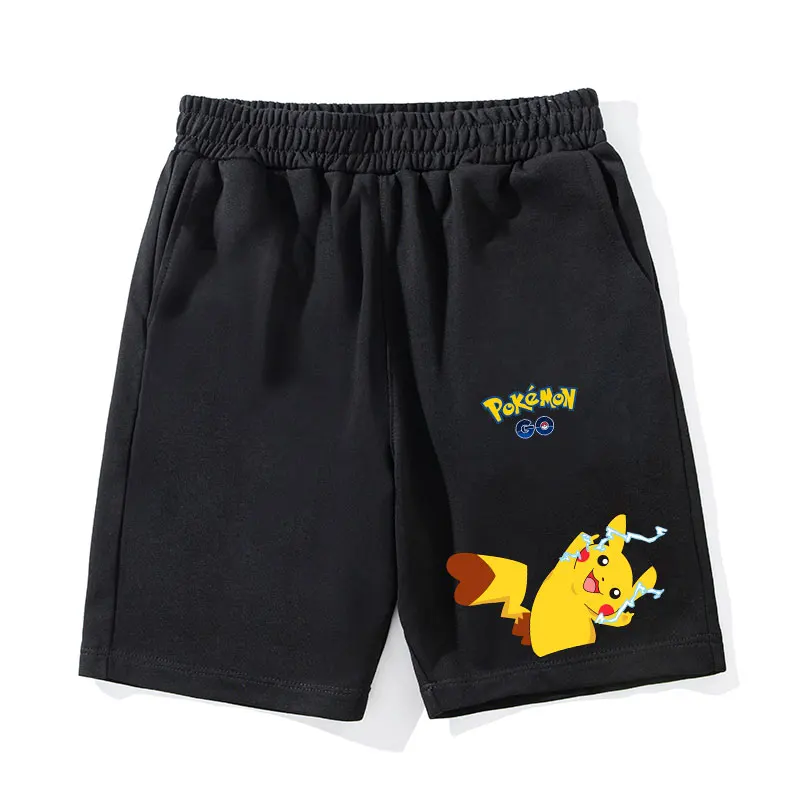 

2026 Pok É Mon Fashion New Men's and Women's Black Outdoor Leisure Fitness Shorts Slow Running Sports Holiday Shorts Large