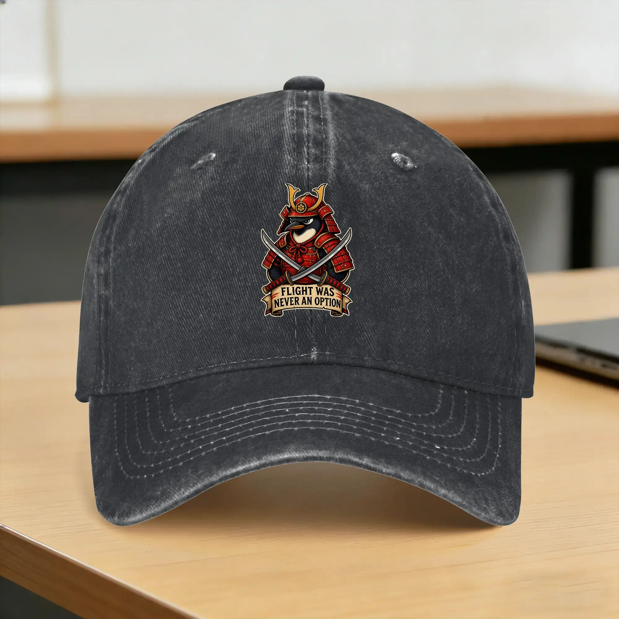 Samurai Penguin Flight was Never an Option Funny Bird Casual Baseball Cap  Outdoor Sports Trucker Hat Summer Snapback Cap