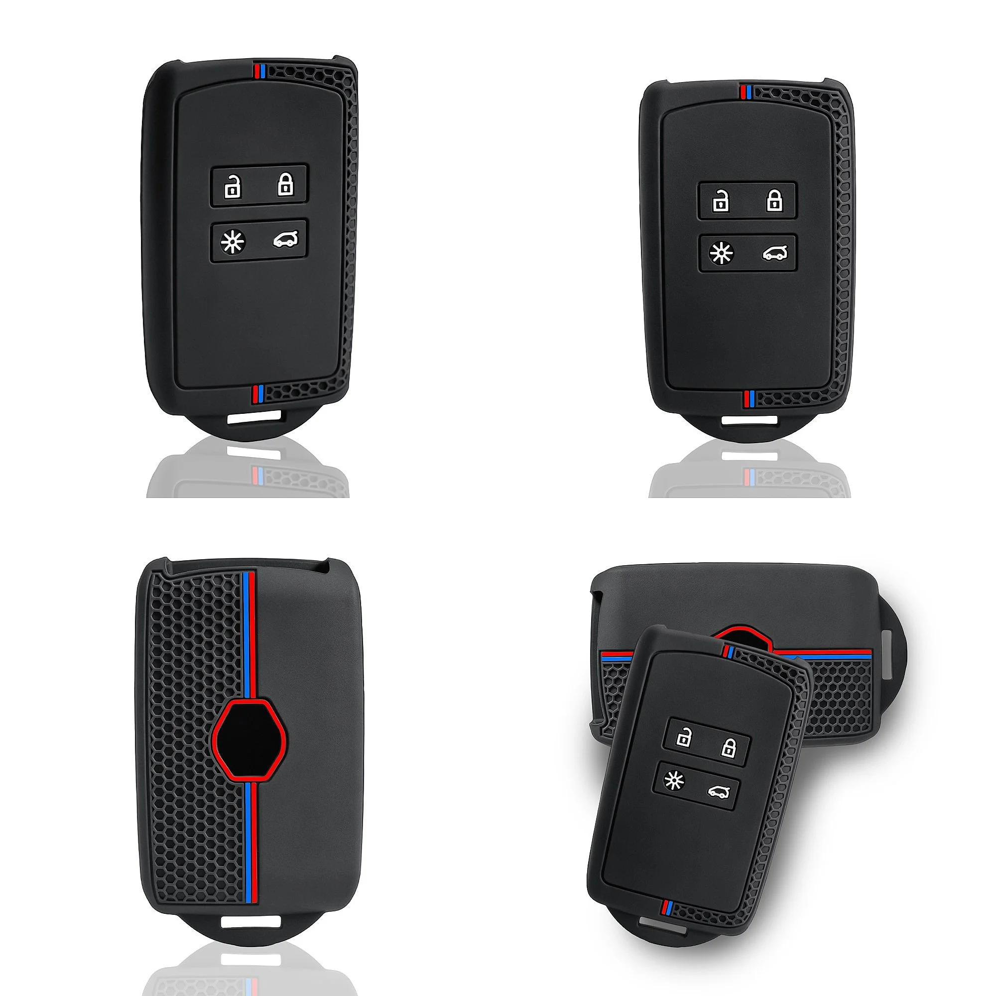 For Dacia Logan 3 Renault Captur Zoe Clio Megane 4 Arkana Silicone Car Key Fob Cover Sport Racing Style Auto Key Shell