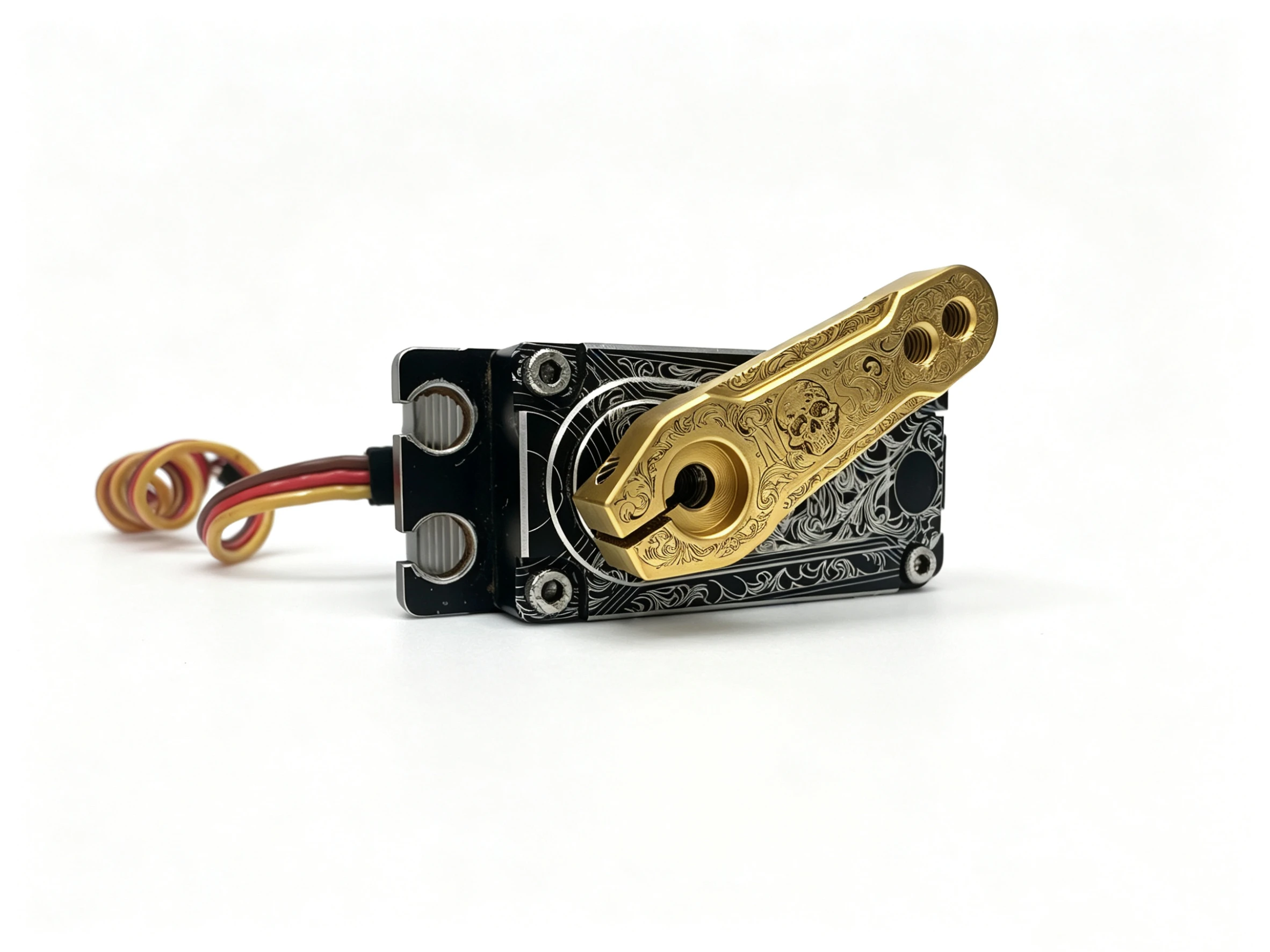 NSPEED Titanium Alloy TC4 25t 24mm Gold Plated Steering Arm Servo Horn For 1/10 Rc Crawler