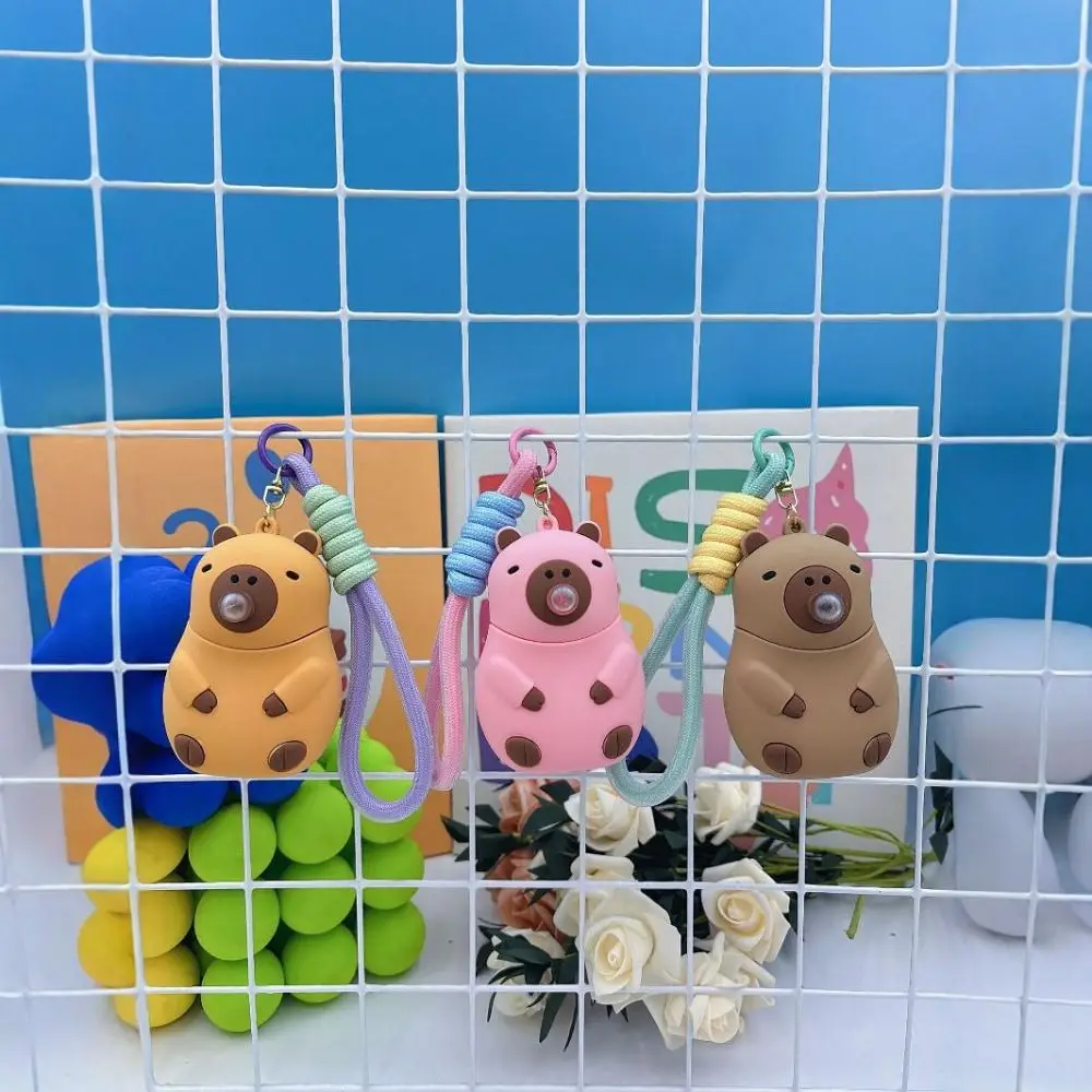 Cute Cartoon Capybara Keychain Spit Bubbles Decoration Decompression Toy Pinching Car Key Ring Gifts