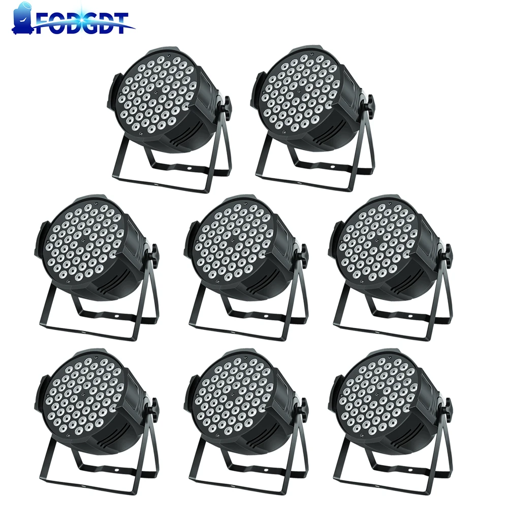 

8PCS 54x3W Aluminium LED Par Light RGBW Wash Light 8 Channels DMX 512 LED Uplights Stage Lighting Effect Light for DJ Disco Club