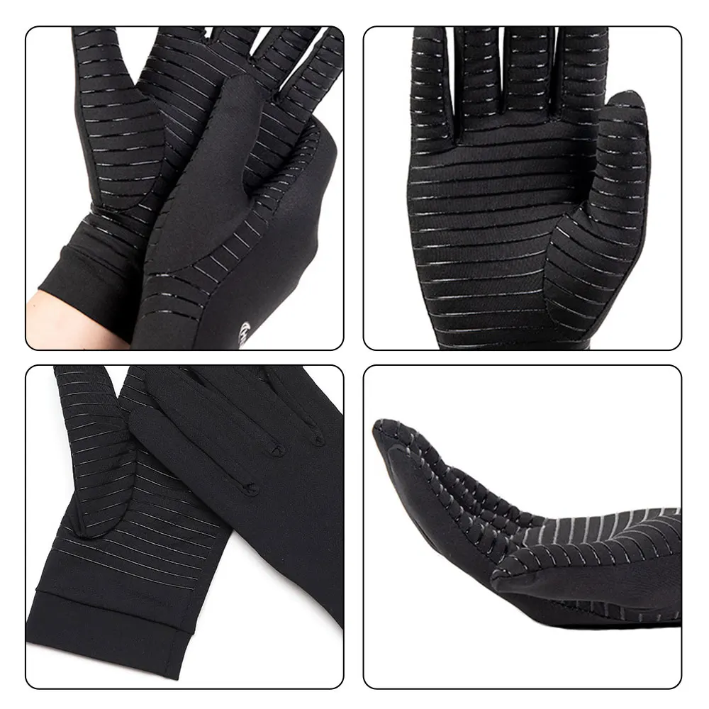 Copper Fiber Compression Arthritis Gloves Touch Screen Running Sports Winter Warm Thermal Gloves Full Finger Cycling Gloves