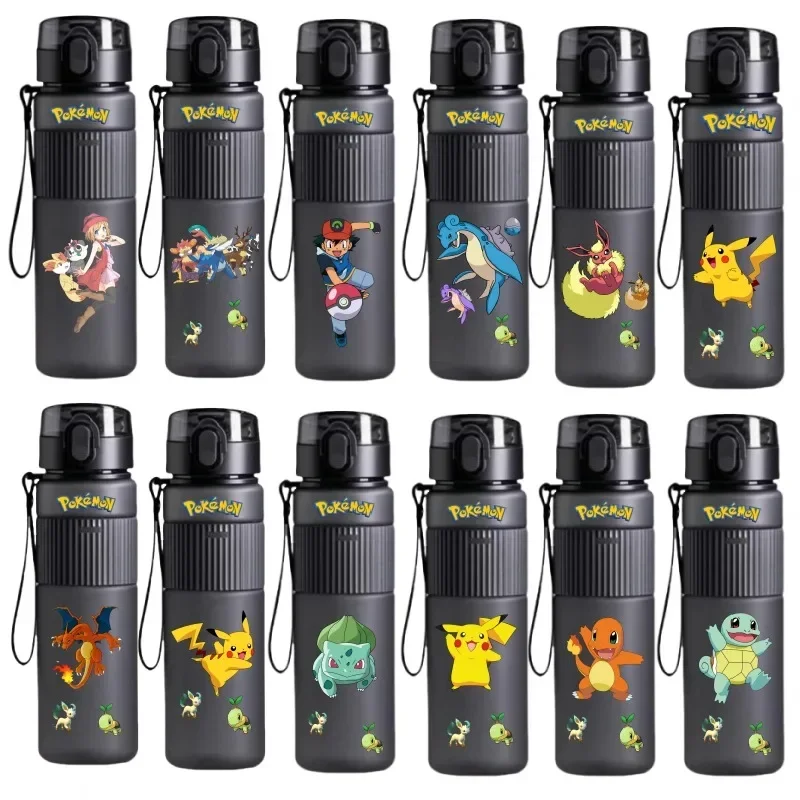 Pokemon เด็กแว่นตากาต้มน้ํานักเรียนขนาดใหญ่ความจุ 540ml Travel Fitness ขวดน้ําวันหยุดของขวัญปริมณฑล