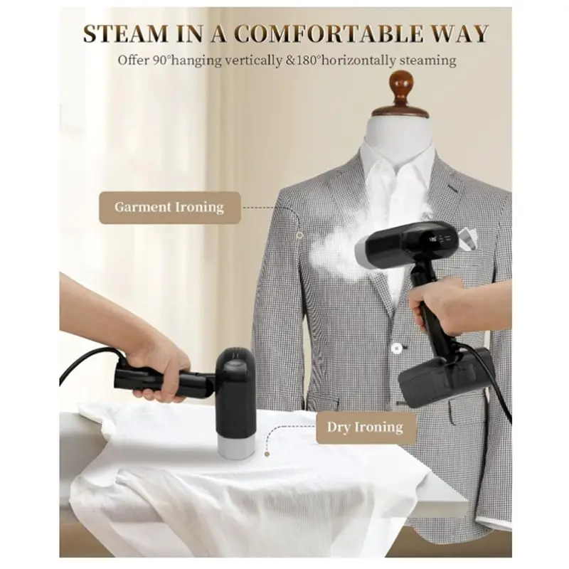 A76G-NEW Steamer For Clothes, 2-In-1 Iron & Steamer For Quick Wrinkle Removal, 5 Grades Temperature With LED Display US Plug