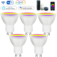 1-5pcs GU10 Tuya WIFI Smart LED Bulbs RGB CW WW 220V 5W 7W 9W Dimmable Lamps Smart Life APP Control Work For Alexa Google