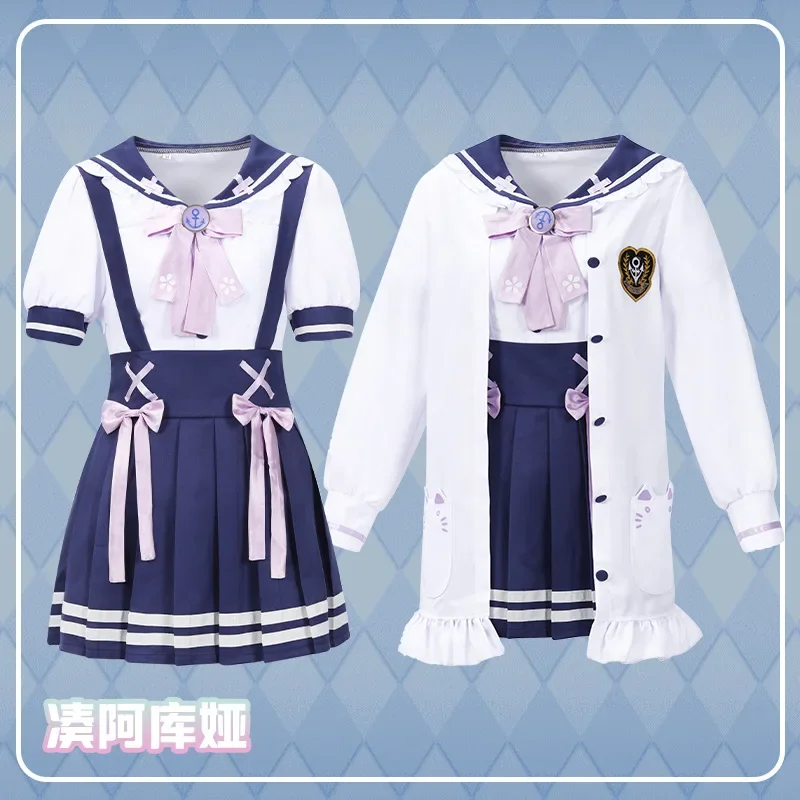 

YouTuber VTuber Hololive Minato Aqua Cosplay Costume Wig Anime Loli Lolita School Sailor JK Uniform Halloween Role Play Suit