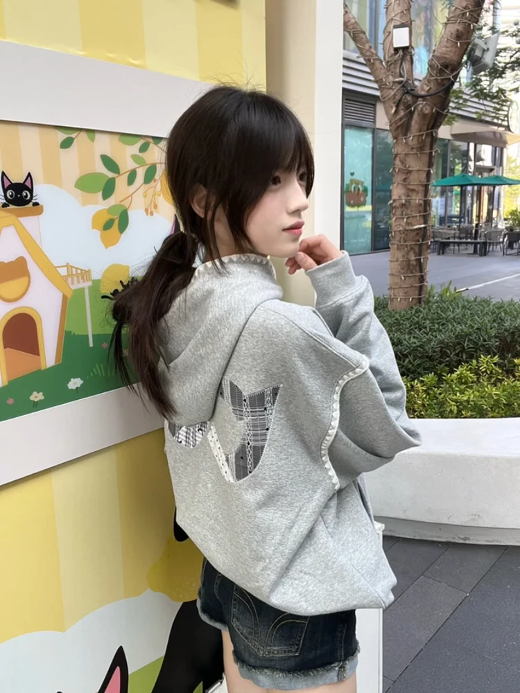 Chapéu de malha americano high street ey com capuz feminino outono inverno thiened solto casais preguiçoso outerwear suor