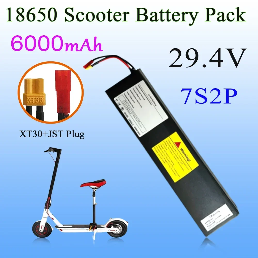 

7S2P 18650 29.4V 6000mAh Li-ion rechargeable battery pack, suitable for battery replacement of 29.4V electric scooters