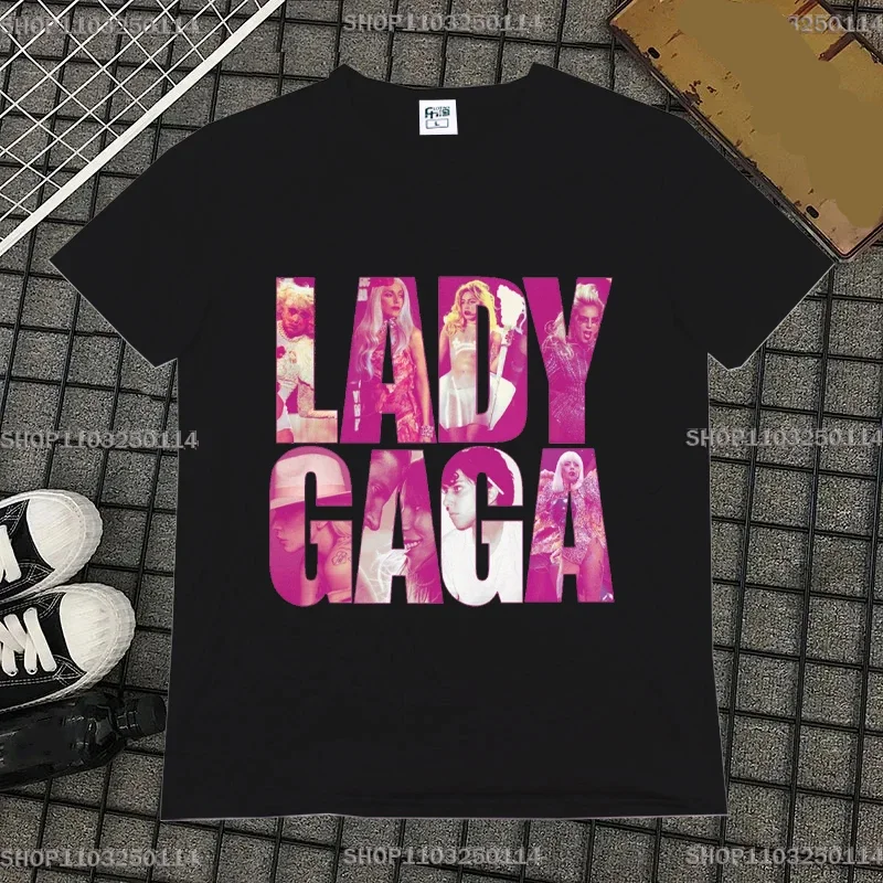 

Fashion Women's Lady Gaga Vintage Graphic T-shirt Unisex Cartoon T-shirt Casual Street Loose Fashion Rock Punk Vintage Top