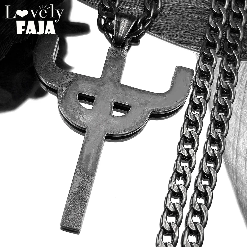 

Gothic Judas Priest Stainless Steel Pendant Necklace Chain for Women Men Black Color Saint Chain Necklaces Amulet Jewelry Gift