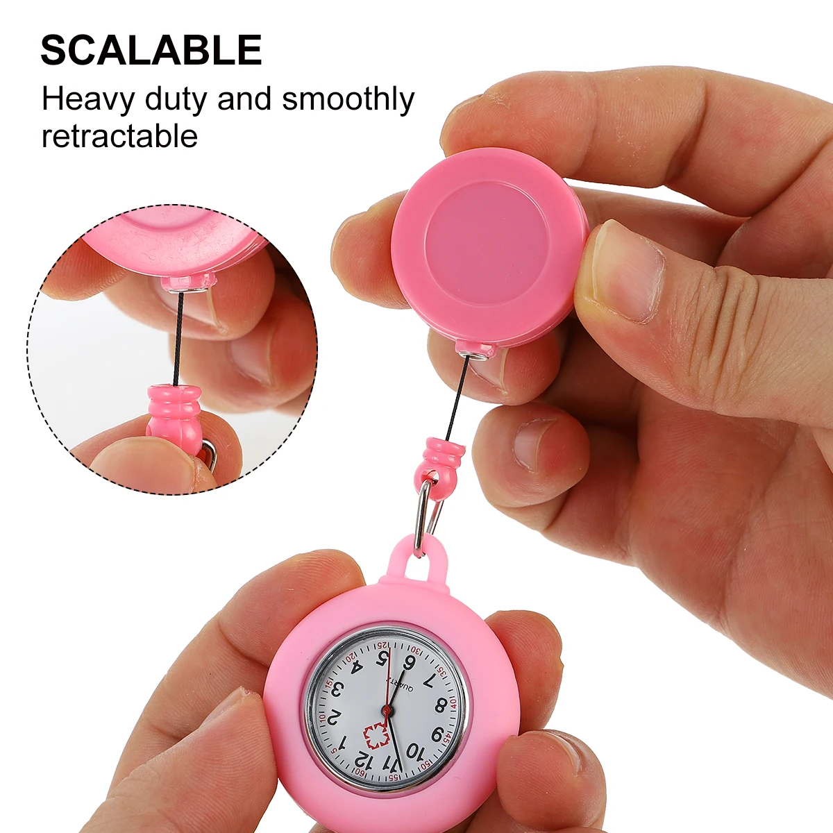 Nurse Watch Cover Retractable Retractable Nurses Watch Clip Pocket Doctor Pink Quartz Digital Fob Watches for Nurses Gifts