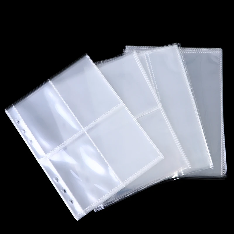 10Pcs Standard A5 Clear Plastic Photo Album Sleeves Transparent Binder Refill Pockets Document Storage Protector Sheets