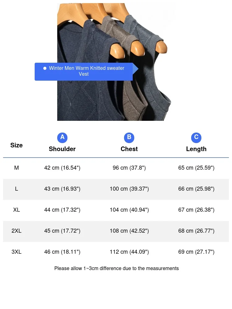 Rompi Sweter Rajutan Pulover Pria Musim Dingin Rompi Rajutan Jumper Hangat Kerah V Pria Rompi Sweter Pullover Bisnis Pria 3XL