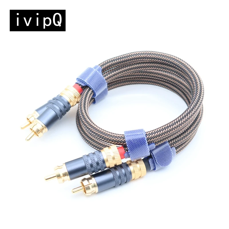 

ivipQ 7N OCC High Conductivity Copper RCA Stereo Cable 2RCA to 2 RCA Male to Male Audio Cable For Home Theater HD TV Amplifiers