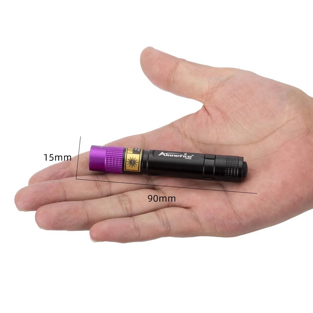 SV62 3W UV 365nm LED Flashlight AAA Mini Pen Ultraviolet Torch Money Marker Ore Pet Urine Stain Scorpion Black Light Detector