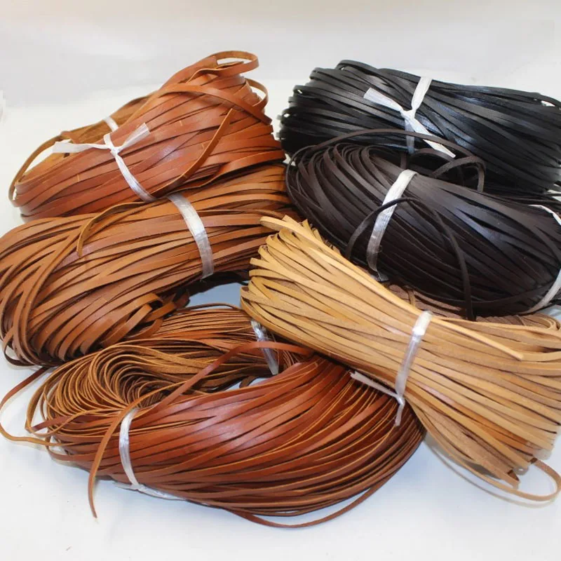 5 Meter 2/3/4/5mm Retro Echtlederband Flaches Lederkordel Seil DIY Halskette Armband Schmuckherstellung – Detail 2