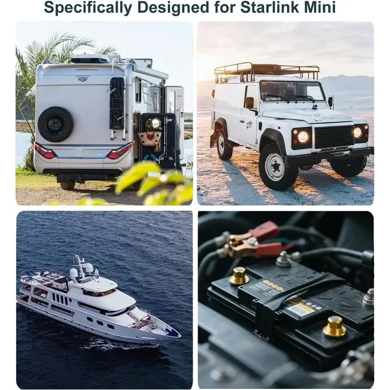 B08B-For Starlink Mini Compatible 12V 24V To 30V 3.5A DC Step Up Converter, 10FT 9V-28V Input IP68 Waterproof Power Supply Cable