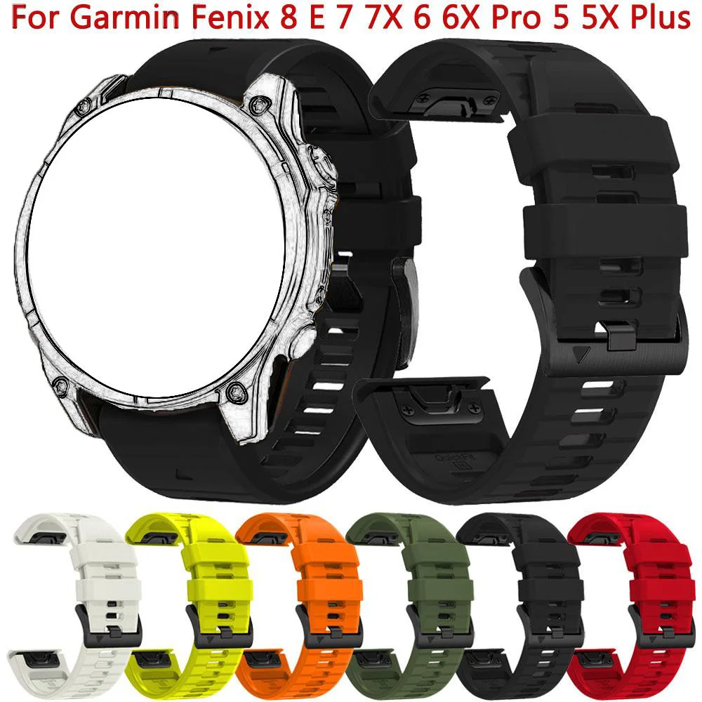 Quick Fit Armband 26mm 22mm Für Garmin Fenix 8 E 7 7X 6X 6 5X 5 Band Epix Pro Gen 2 47mm 51mm Enduro 3 Silikon Armband Zubehör