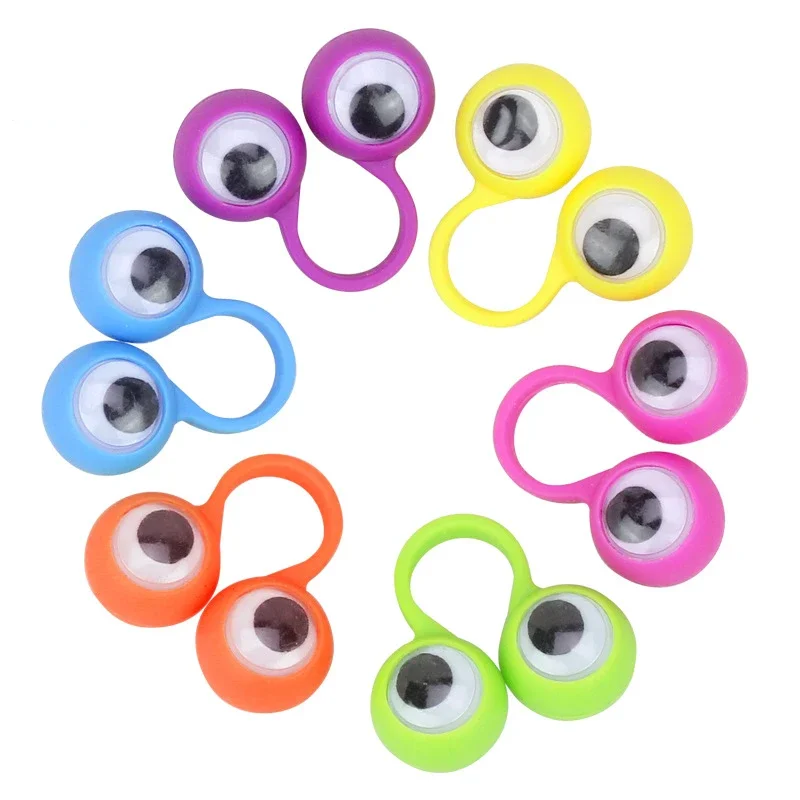 Child's Cartoon Eye Ring Toys Pack of 10 for Baby Showers Birthdays More Fun Finger Decorations and Cute Novelty Gifts