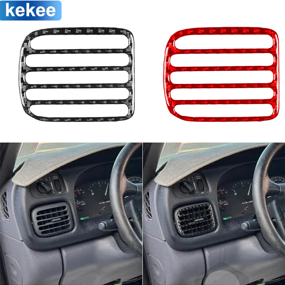 

For Dodge Ram 1998 1999 2000 2001 2002 Driver Seat Air Outlet Cover Real Carbon Fiber Sticker Car Interior Moulding Accessories