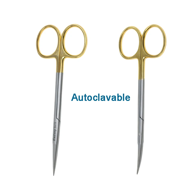 Stainless Steel Tissue Scissors Straight Head Curved Head Scissors Autoclavable Pointed Surgical Tools 1pcs