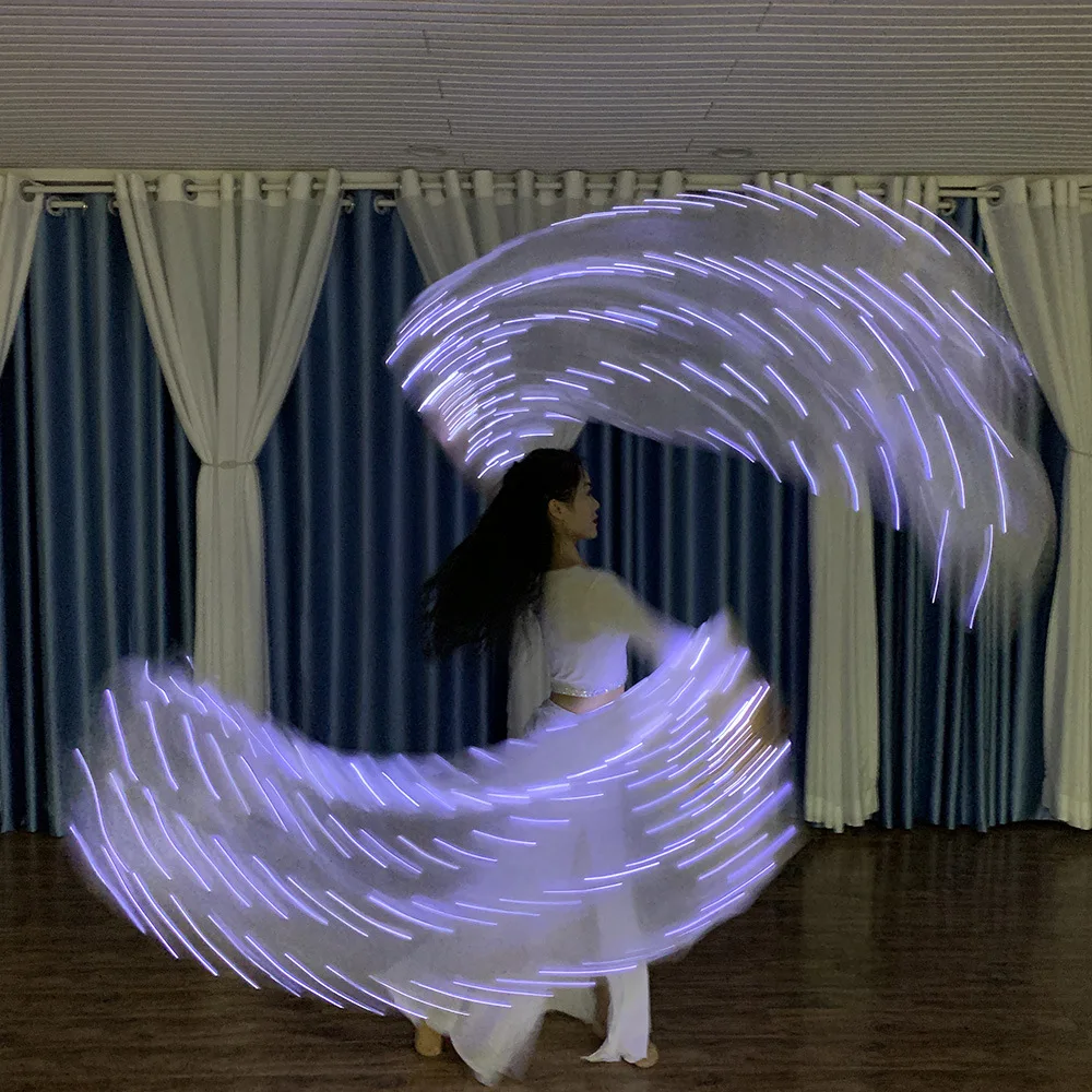 Belly Dance LED Fan Accessories Silk Fans Women LED Light Belly Dancing Veil Performance Props costumes for Dance