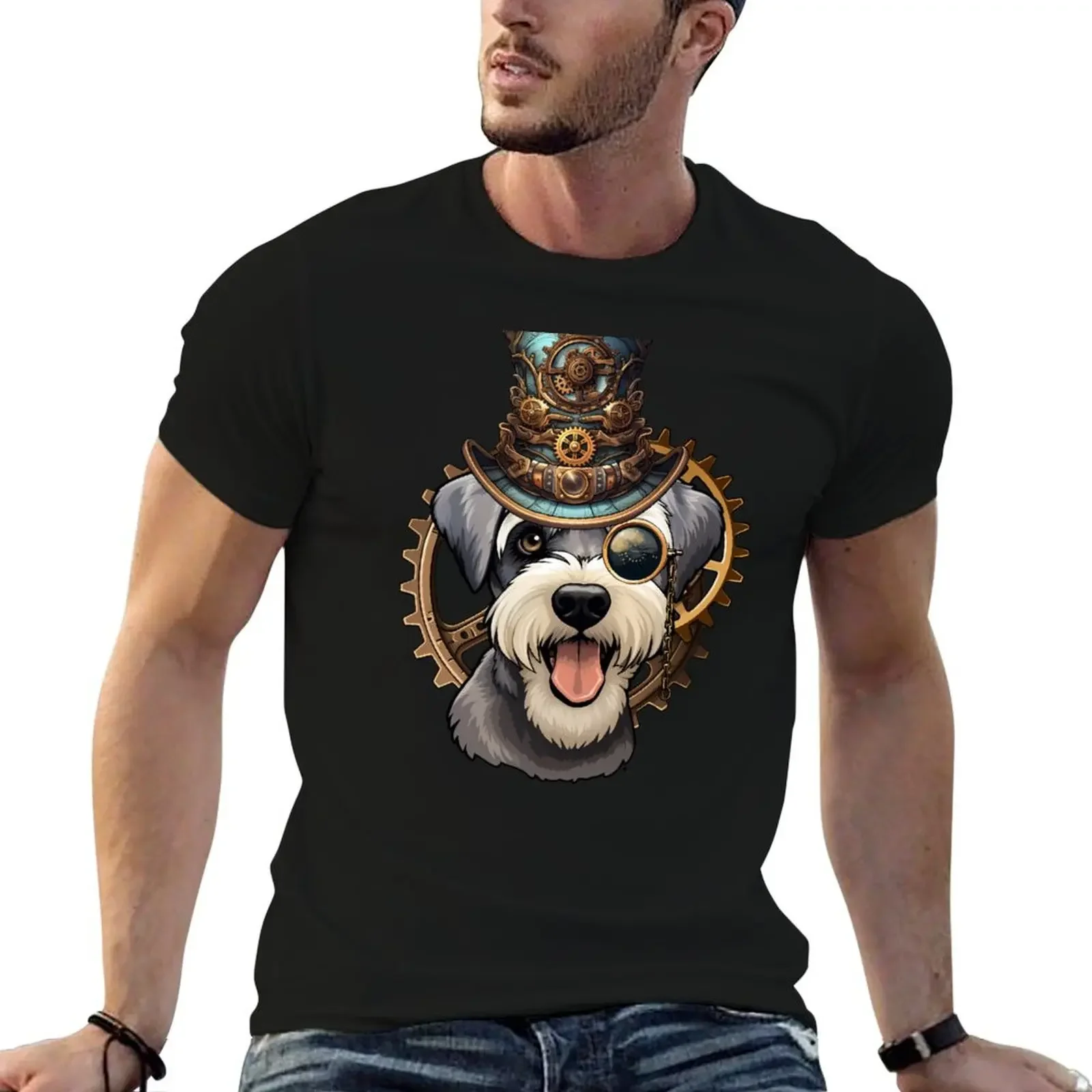 Victorian Steampunk Schnauzer T-Shirt blacks blue archive cute clothes t shirts for men pack