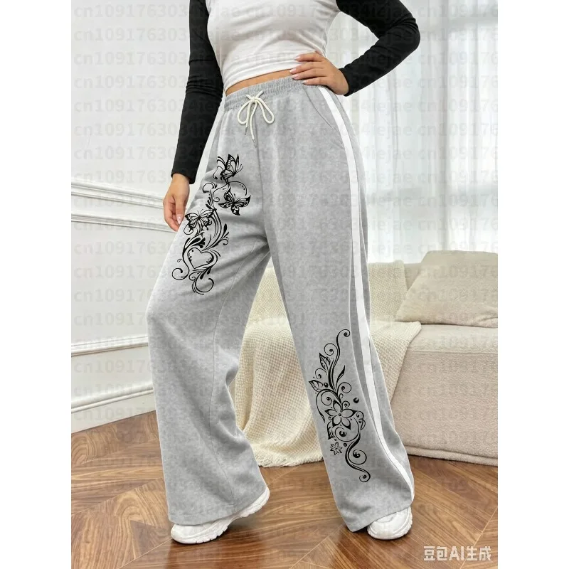 Women's Kid Striped Pants, Elegant Cute Y2K Style Vintage Thickened, Casual Athletic Travel Wearable for Home Camping Farm