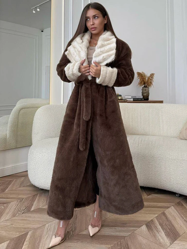 Tuularose Plüsch Faux Pelz Revers Mantel frauen Winter Solide Lose Plüsch Volle Hülse Warme Jacke Damen Winter High Street mantel