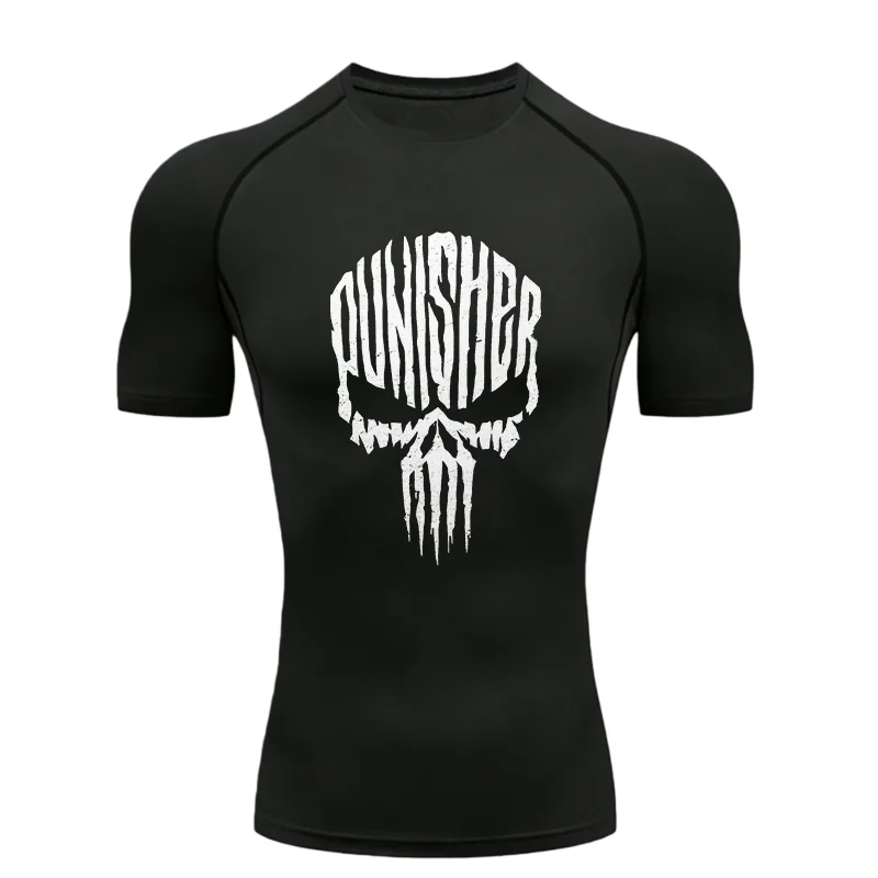 Crâne modèle 2026 T-shirt de sport pour hommes pour l'entraînement physique Fitness Compression homm