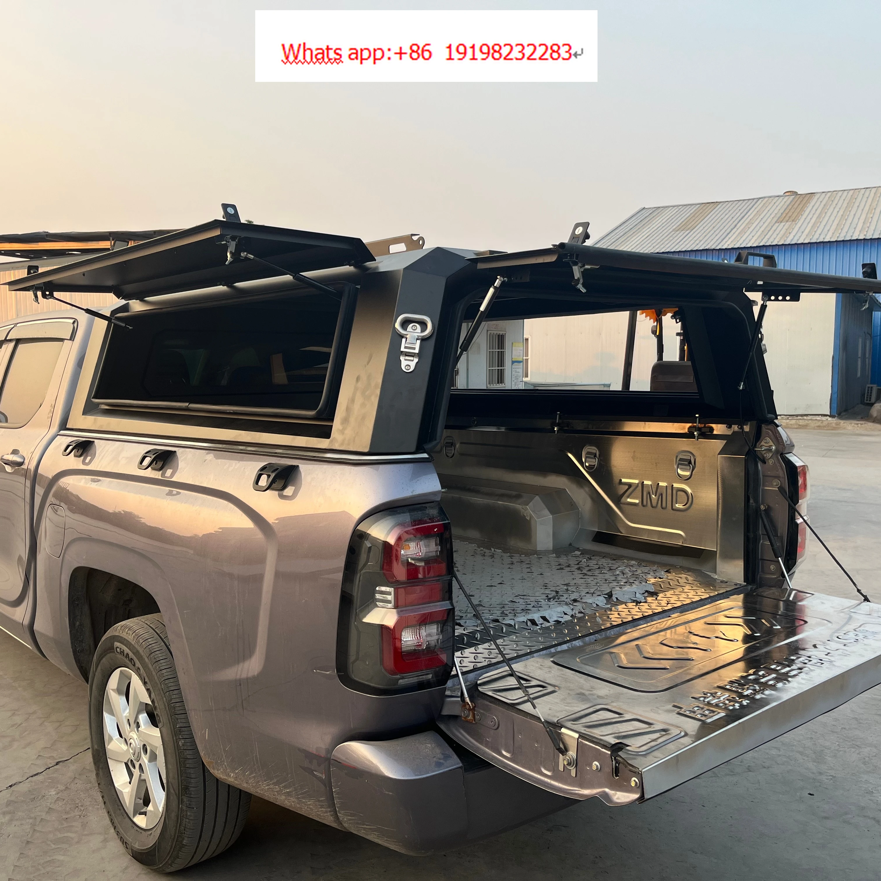

Pickup Truck Canopy Hardtop Cover Manual Rolling Lockable Waterproof Dustproof Off-Road