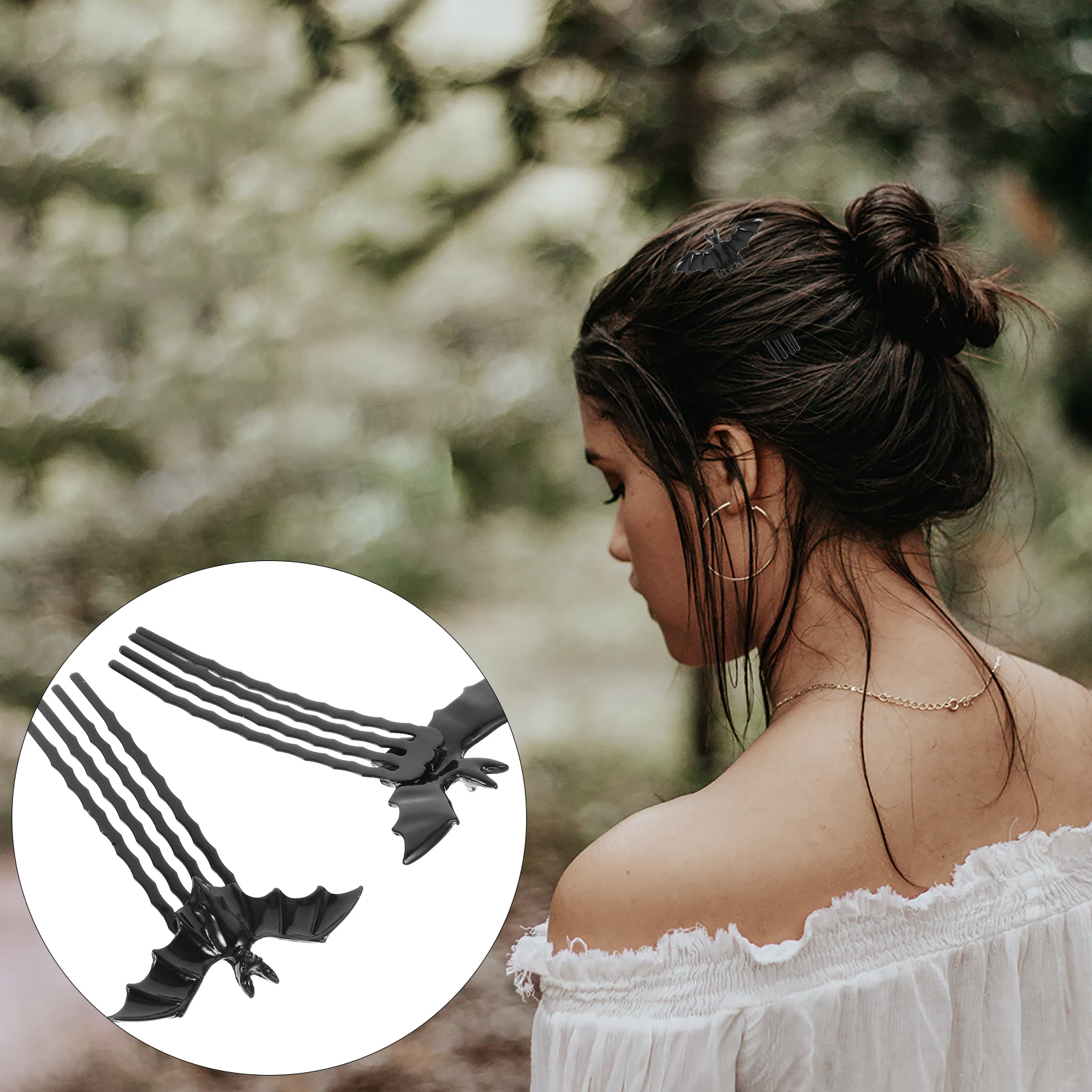 

2pcs Bat Wing Hair Clip Accessories Girls Halloween Party Cake Quirky Hairpins Women Combs Stylish Fashionable Unique