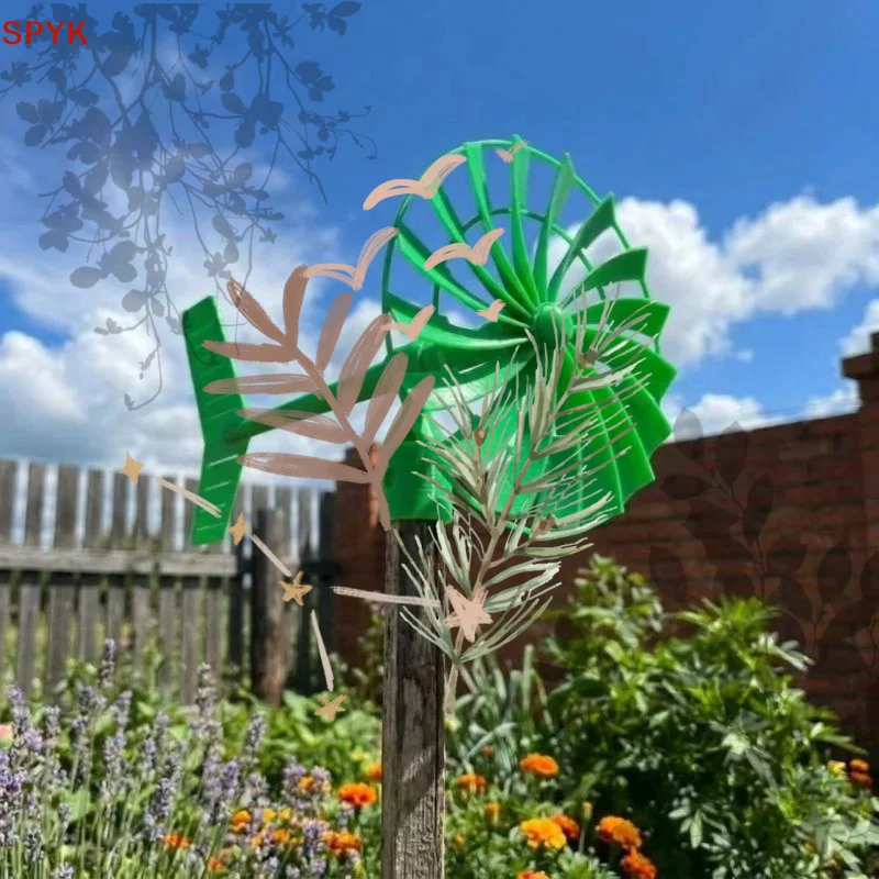3D Printed Garden Wind Spinner Waterproof Weather Resistant: Outdoor Vane Rustic Stable Rotating Wheel