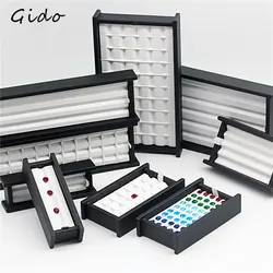 Großhandel große multi-digit edelstein lagerung box, diamant display box, V Nut bunte edelsteine Box, portableGem Display Tray mit Deckel