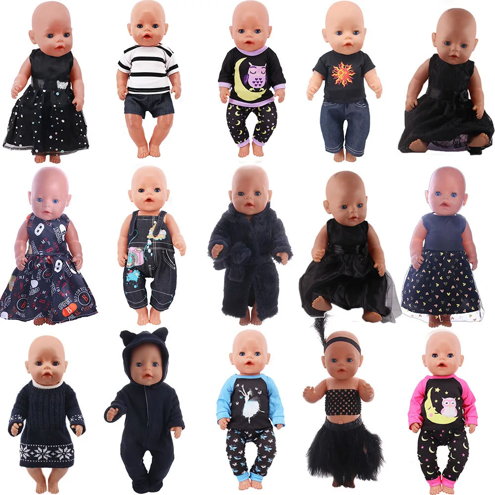 Black Doll Clothes Skirt Suitable For 18 Inch American Girl Christmas Clothes 43CM Baby Dolls 18 Inch Newborn Doll