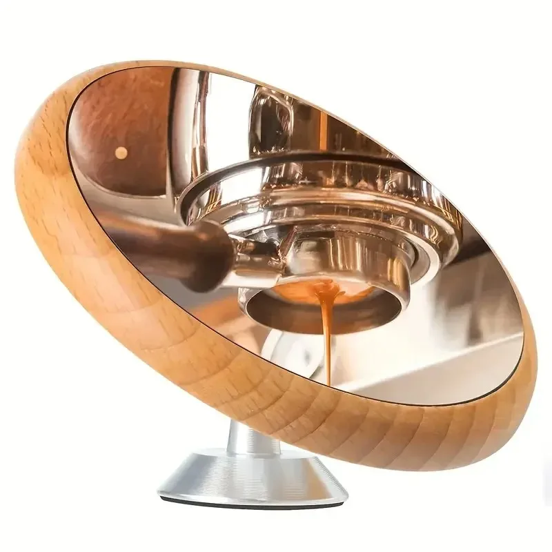 

Coffee machine extraction multi-directional solid wood reflective mirror coffee bottomless handle extraction auxiliary mirror