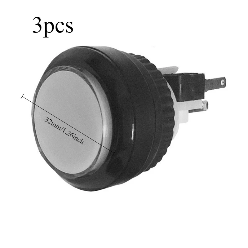 

3 шт. Игровые кнопки-переключатели с подсветкой экспортного качества для торговых автоматов и DIY-проектов, для игр с монетоприемником