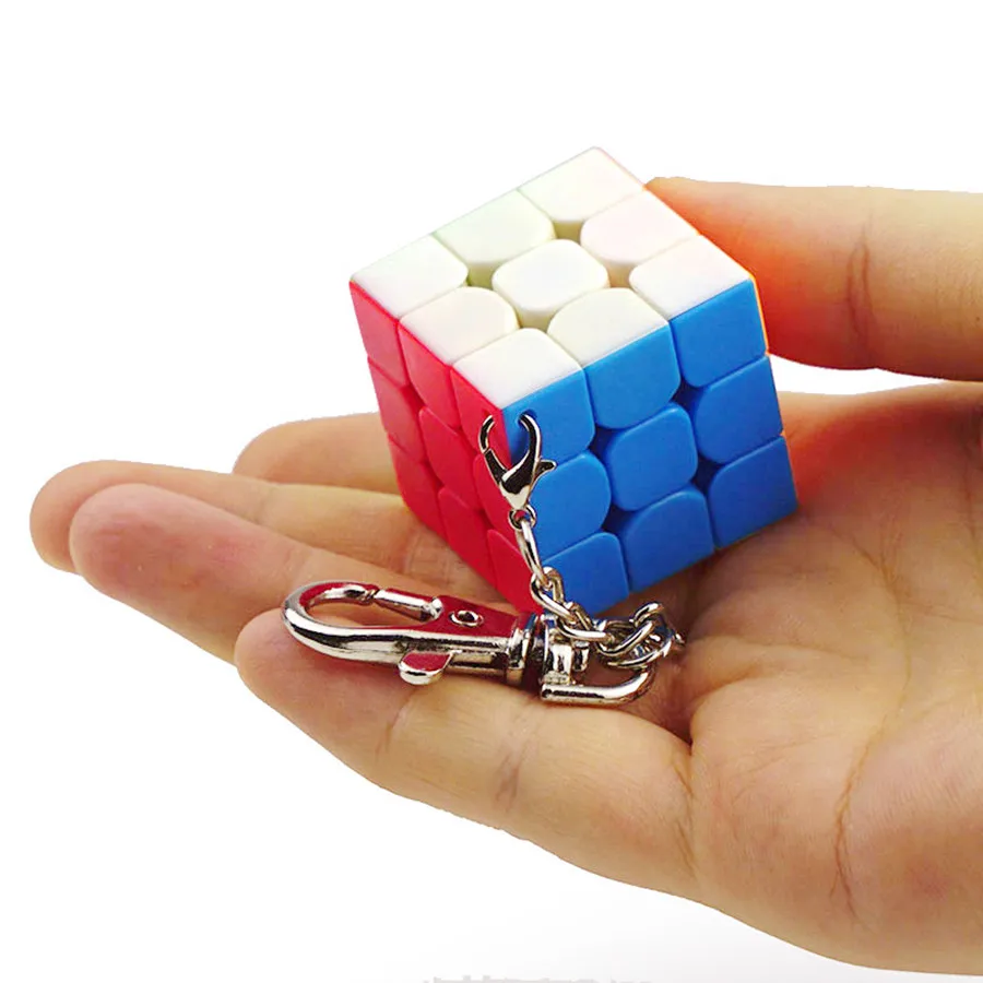 Moyu meilong cubo mágico mini 3.0cm 3.5cm saco pingente cubo mágico com chaveiro para brinquedos promocionais e presentes