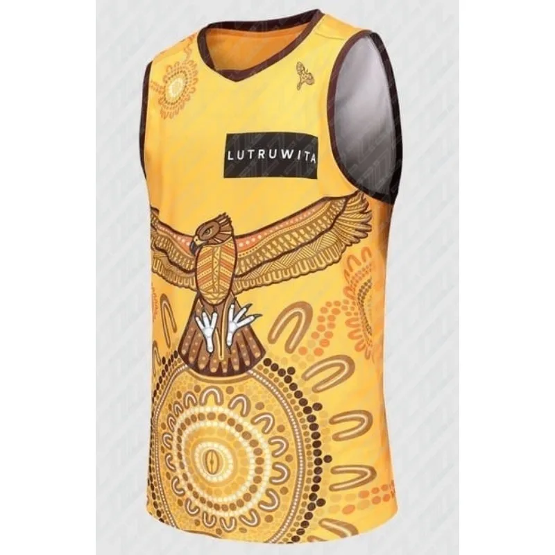 Hawthorne Hawks, Youth Training Vest, Sports and Fitness Vest, Sleeveless Australian Football Jersey, Replica Team Uniform