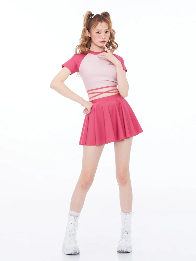 Girls' Sporty Swimsuit Cute Slimming Sexy Swimming Costume for Hot Springs New 2024 Fashionable Two-Piece Swimwear for Women
