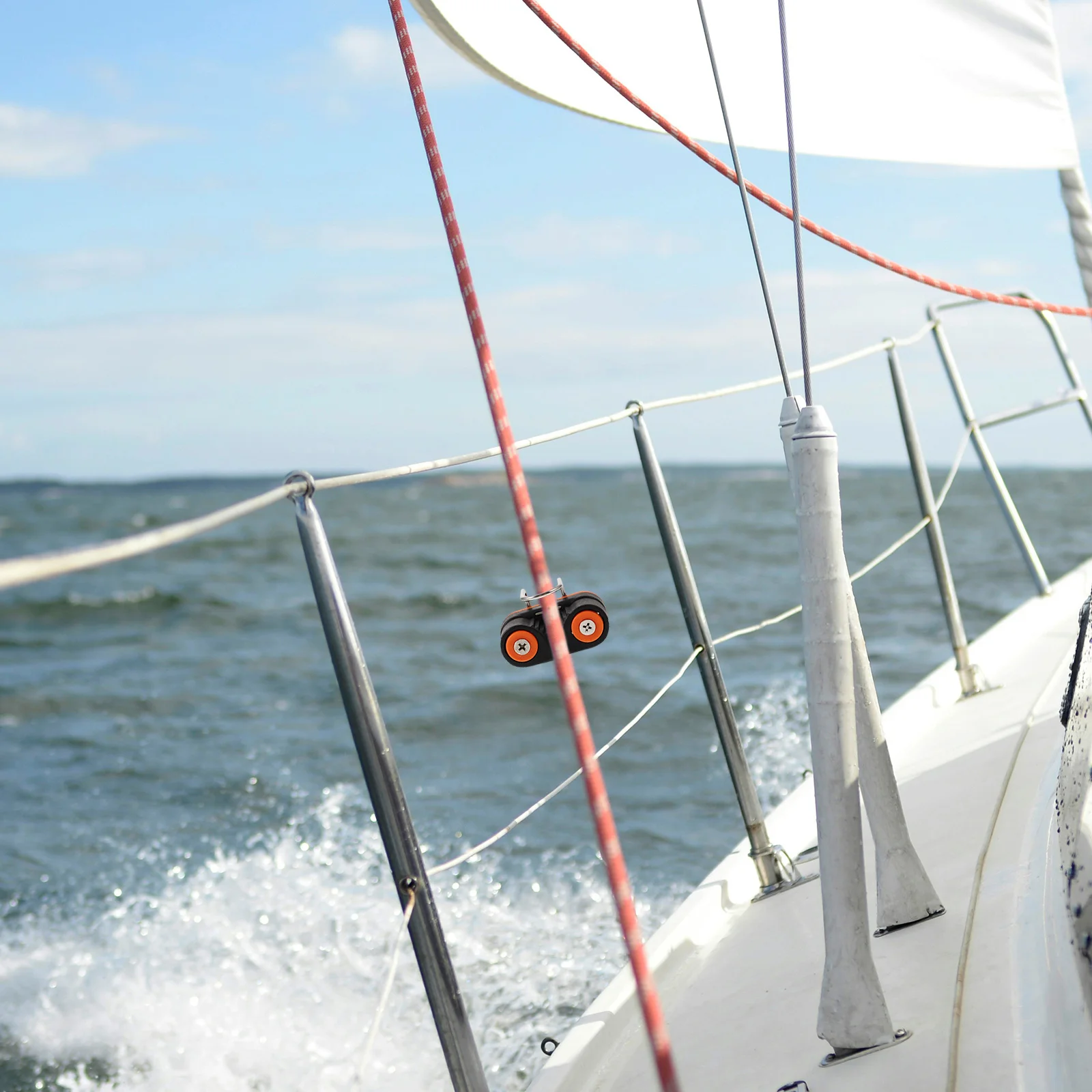 

Line Cleat For Kayak Track Mount Double Nylon Belt Guide Roller Ball Automatic Rope Clamp Cam Cleat Boat Accessories Water