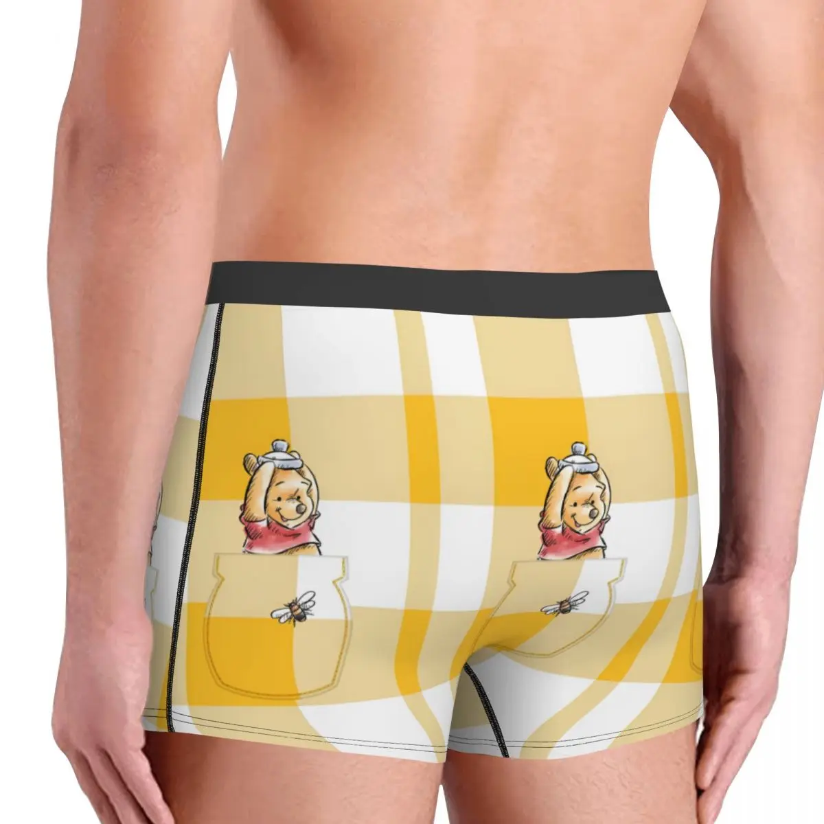 Moda masculina personalizada Winnie The Pooh Cuecas boxer respiráveis Shorts Calcinhas