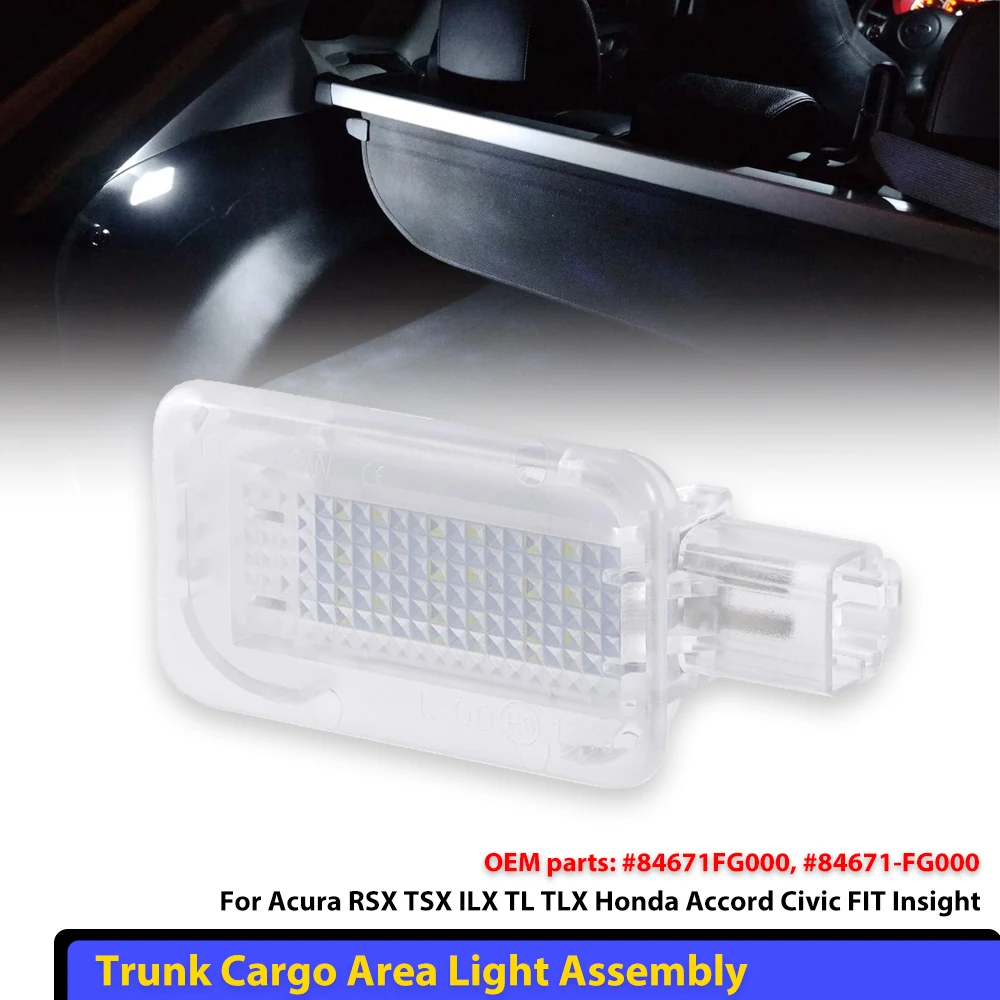 6000K Cool White 18SMD LED Luggage Trunk Boot Light Interior Lamp For Honda Civic Accord Fit Insight For Acura MDX ILX TL RSX