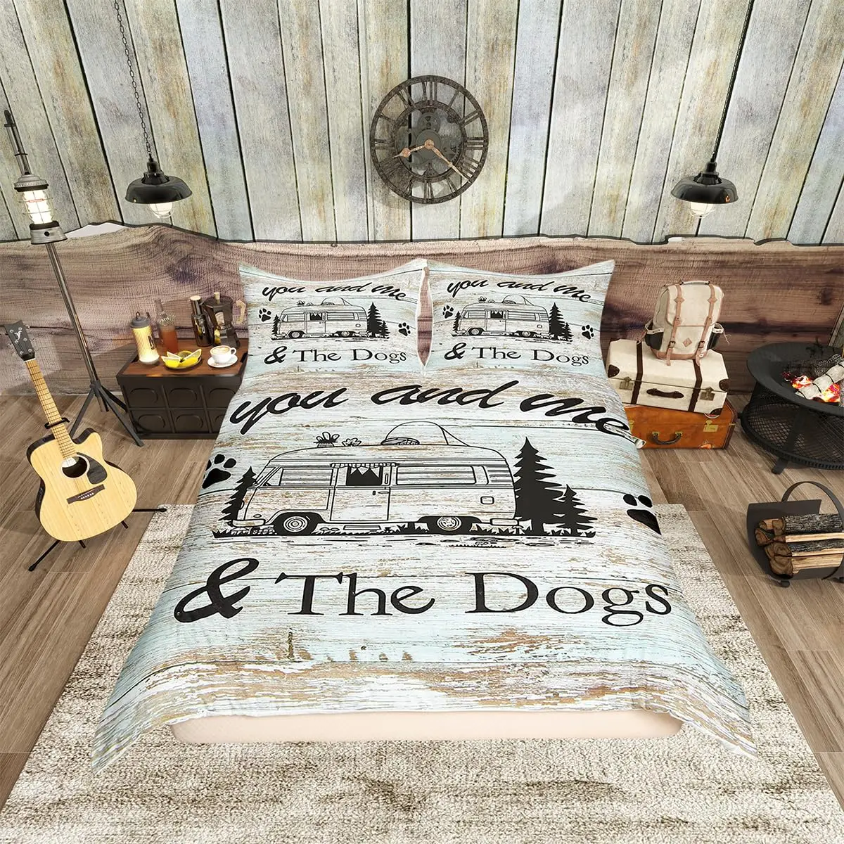 

Тематический дом на колесах для кемпинга, комплект постельного белья с 3D принтом, уютный пододеяльник King Queen Twin, один размер, подарок на день рождения, декор для спальни