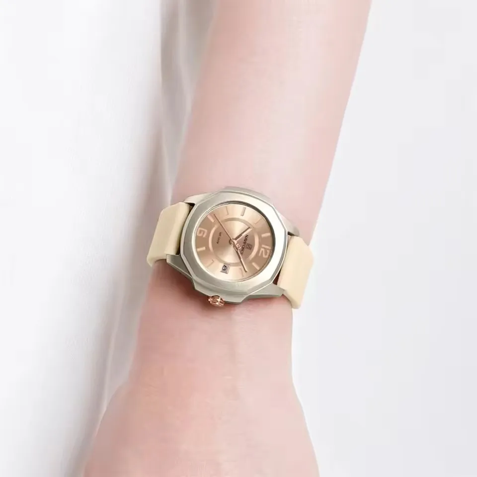 NAVIFORCE 7107 Mode frauen Quarzuhr Einfache Kalender Casual Sport Wasserdichte Silikon Armband Damen Armbanduhr reloj mujer