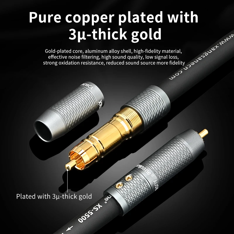 Xangsane single crystal copper digital coaxial audio line power amplifier subwoofer SPDIF decoder RCA line